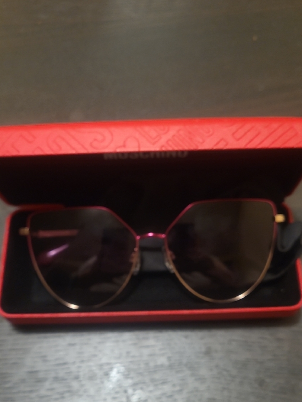 Love Moschino Pink and Gold Aviator Sunglasses